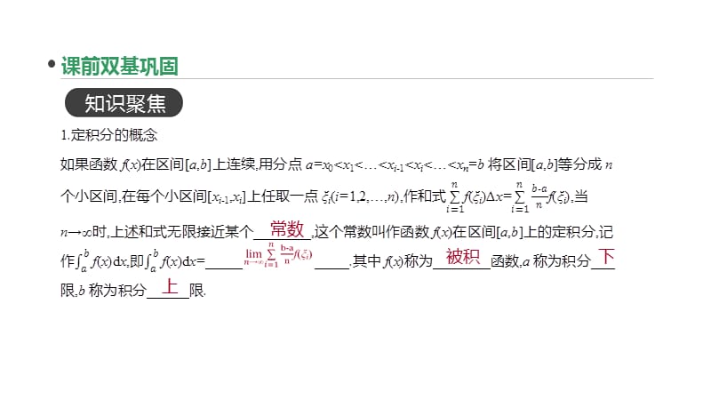 高考数学（理）精优大一轮复习人教A通用课件：第16讲　定积分与微积分基本定理 .pptx_第3页