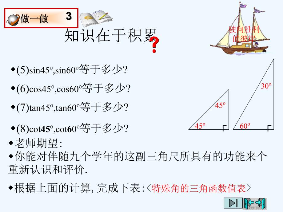 鲁教版数学九上1.2《30&amp#176;45&amp#176;60&amp#176;角的三角函数值》ppt课件.ppt_第4页