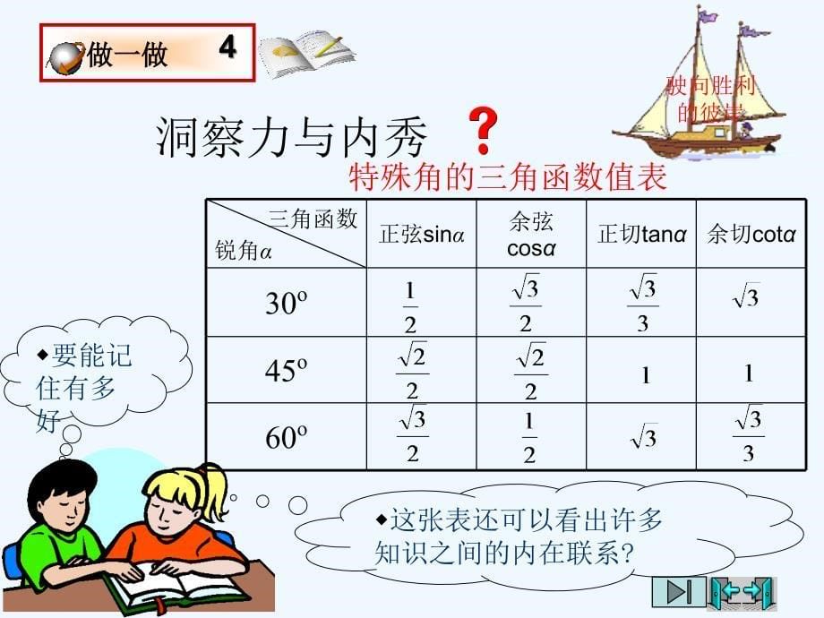 鲁教版数学九上1.2《30&amp#176;45&amp#176;60&amp#176;角的三角函数值》ppt课件.ppt_第5页