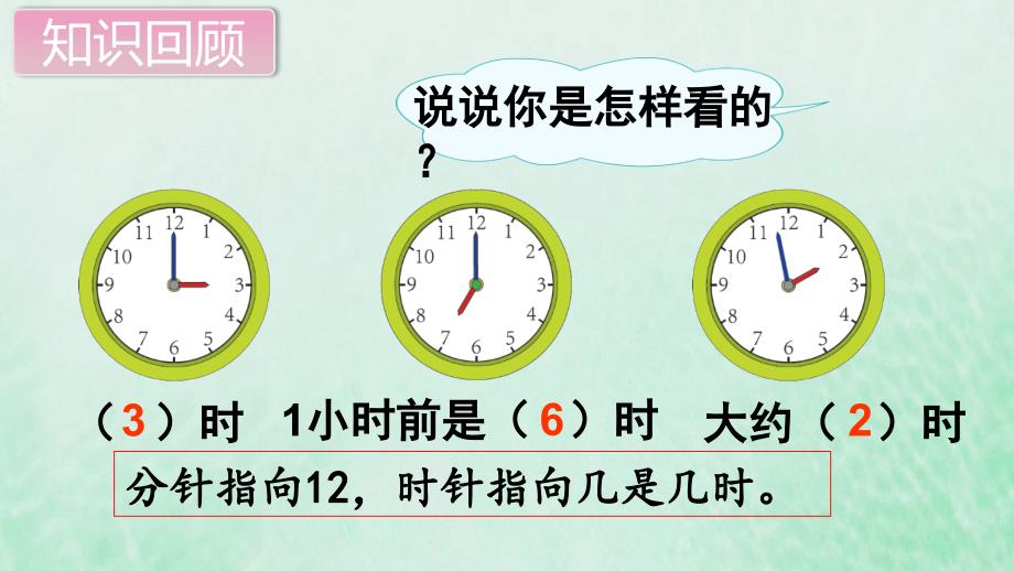 一年级数学上册第9单元总复习第3课时认识钟表课件新人教.pptx_第3页