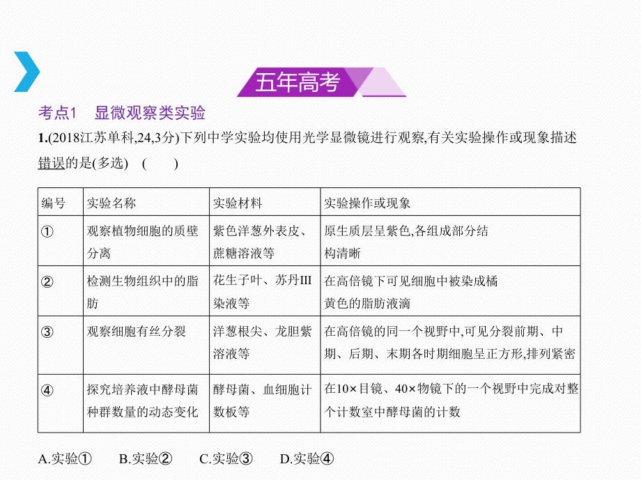 高考生物（新课标I）B课件：专题23　实验与探究 .pptx_第2页