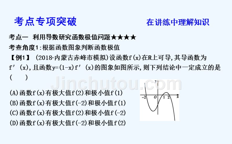 高考理科数学（人教）一轮复习课件：第二篇 第11节 第二课时　利用导数研究函数的极值与最值（32） .ppt_第3页