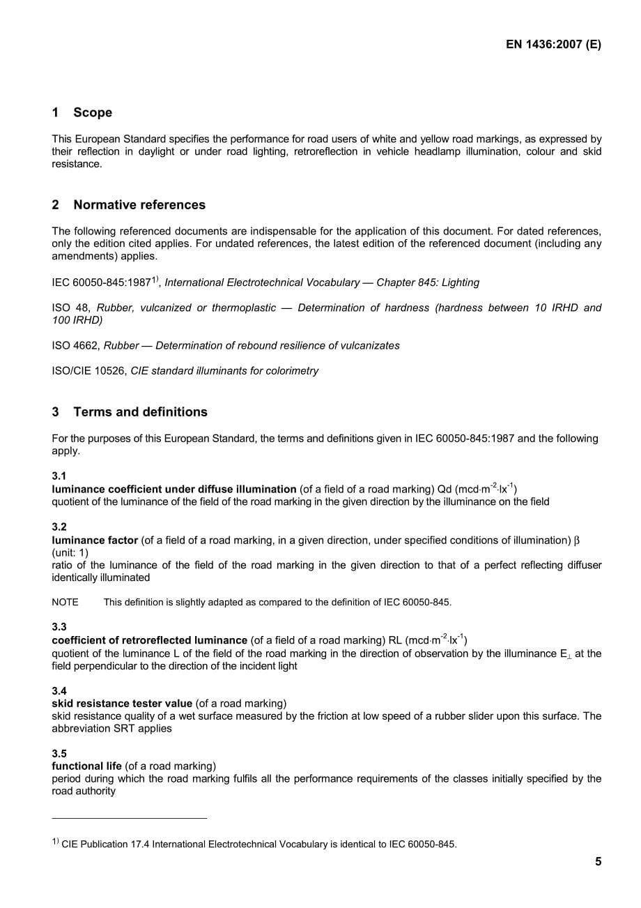 EN 1436-2007道路标记材料.道路使用者的道路标记性能.pdf_第5页