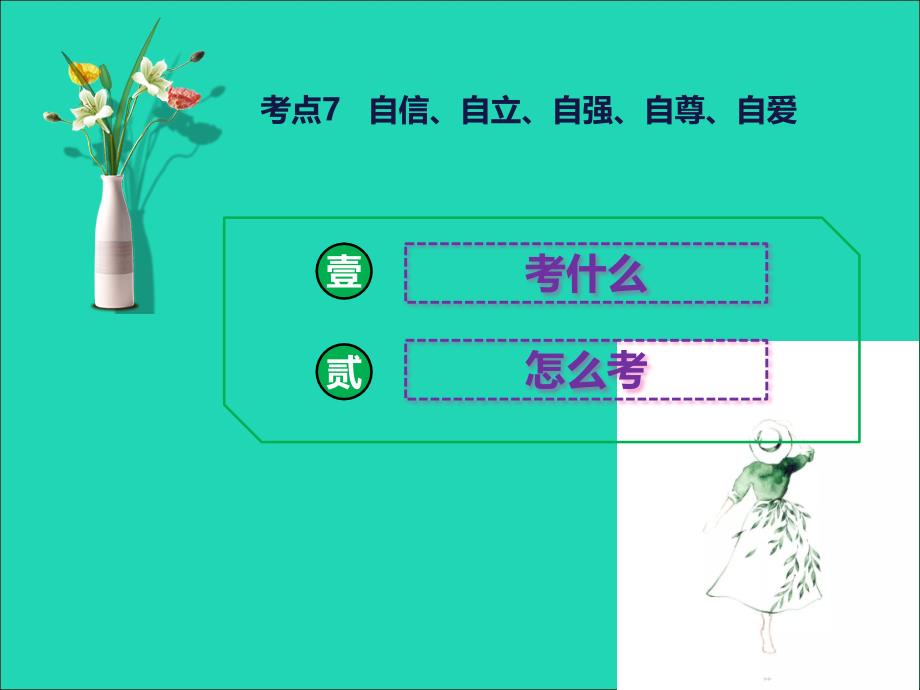 中考道德与法治总复习考点7自信、自立、自强、自尊、自爱课件.ppt_第1页