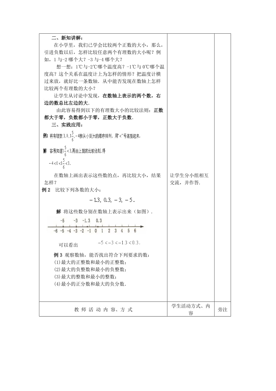 七年级数学上册第2章有理数2.2数轴（第2课时）教案1苏科版.doc_第2页