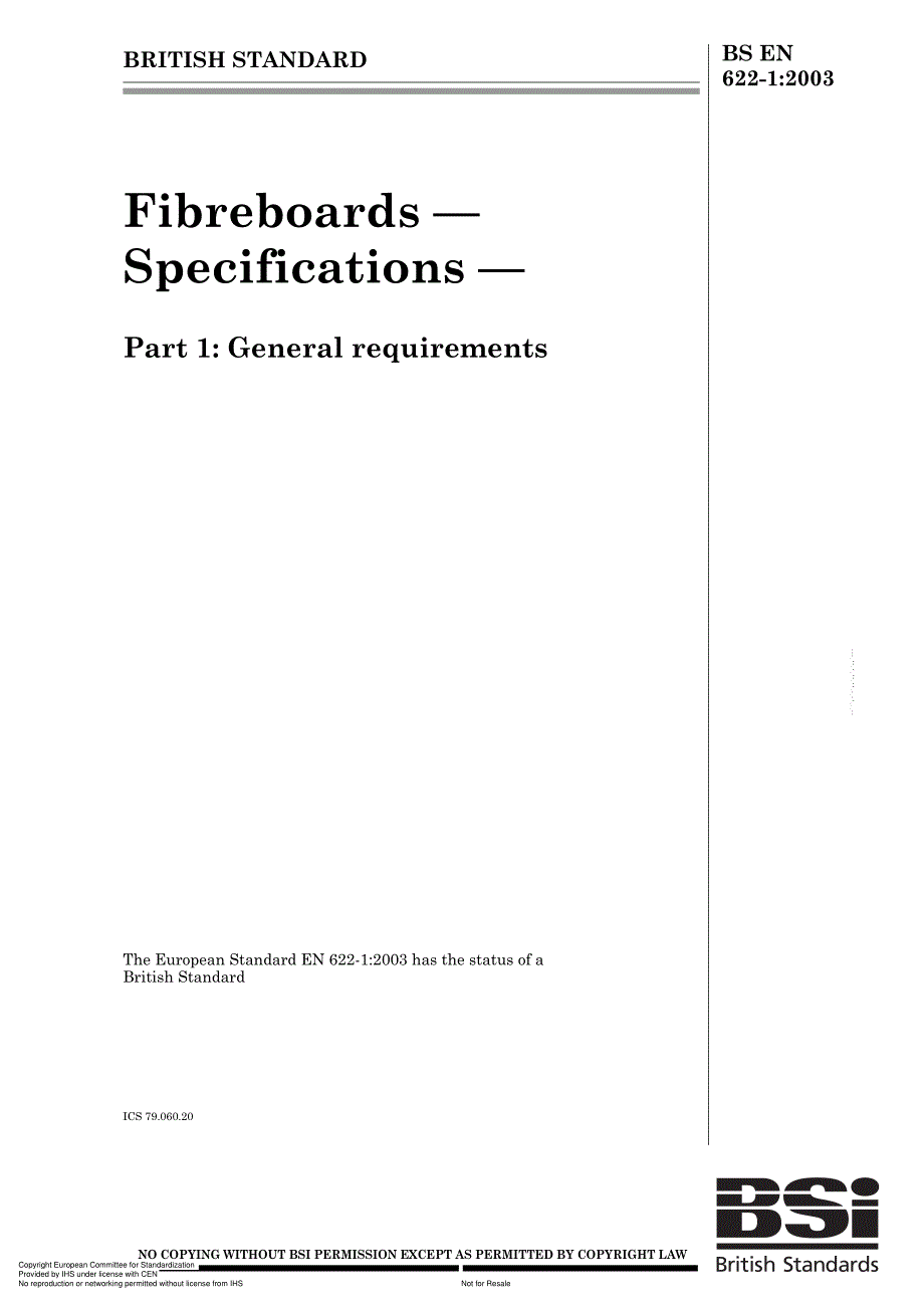 EN 622-1-2003纤维板.要求.第1部分一般要求.pdf_第1页