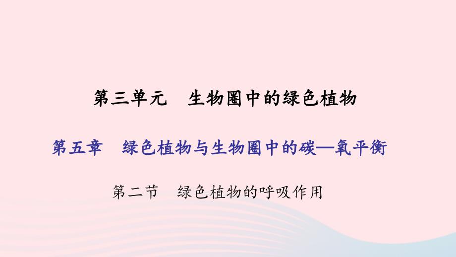 七年级生物上册第三单元第五章第二节绿色植物的呼吸作用习题课件新新人教.ppt_第1页