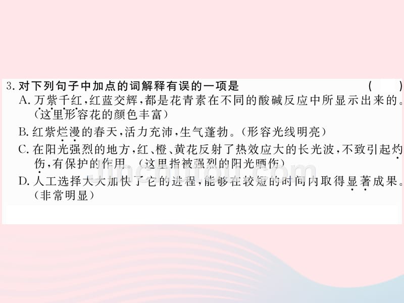 八年级语文下册第三单元13花儿为什么这样红习题课件苏教.ppt_第3页