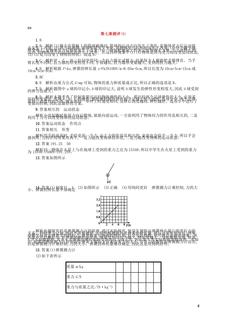 八年级物理下册第七章力测评B新新人教.docx_第4页