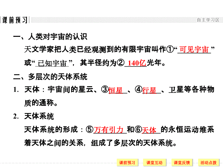 同步系列课堂讲义高中地理湘教版（浙江）必修一课件：1-1地球的宇宙环境 .ppt_第4页