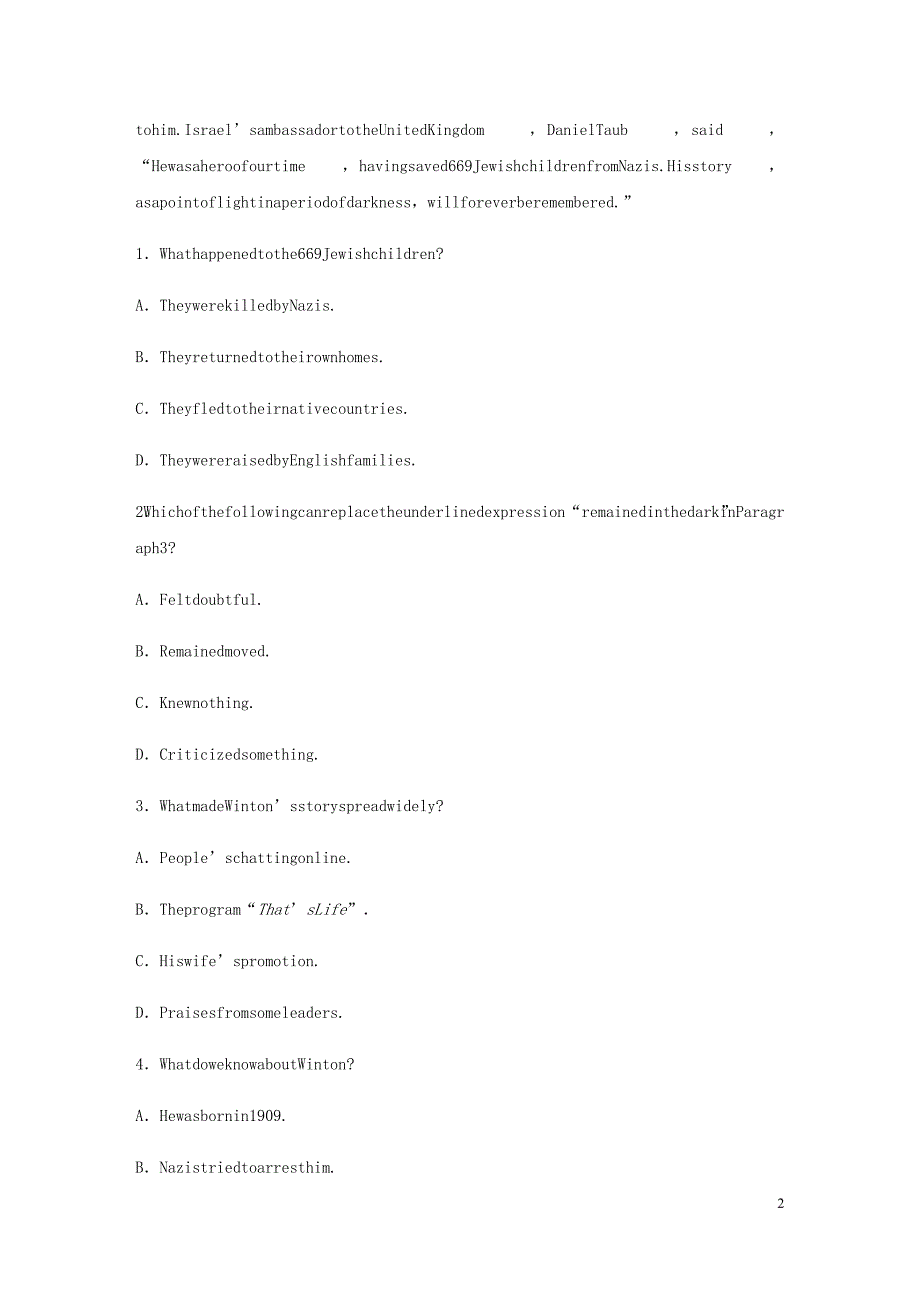 全国通用高考英语三轮冲刺提分练组合练第9练阅读理解+完形填空+语法填空+短文改错.docx_第2页