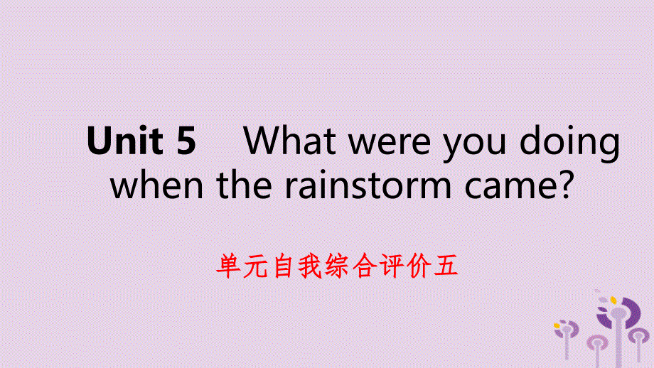 八年级英语下册Unit5Whatwereyoudoingwhentherainstormcame自我综合评价五练习课件新人教新目标.pptx_第1页