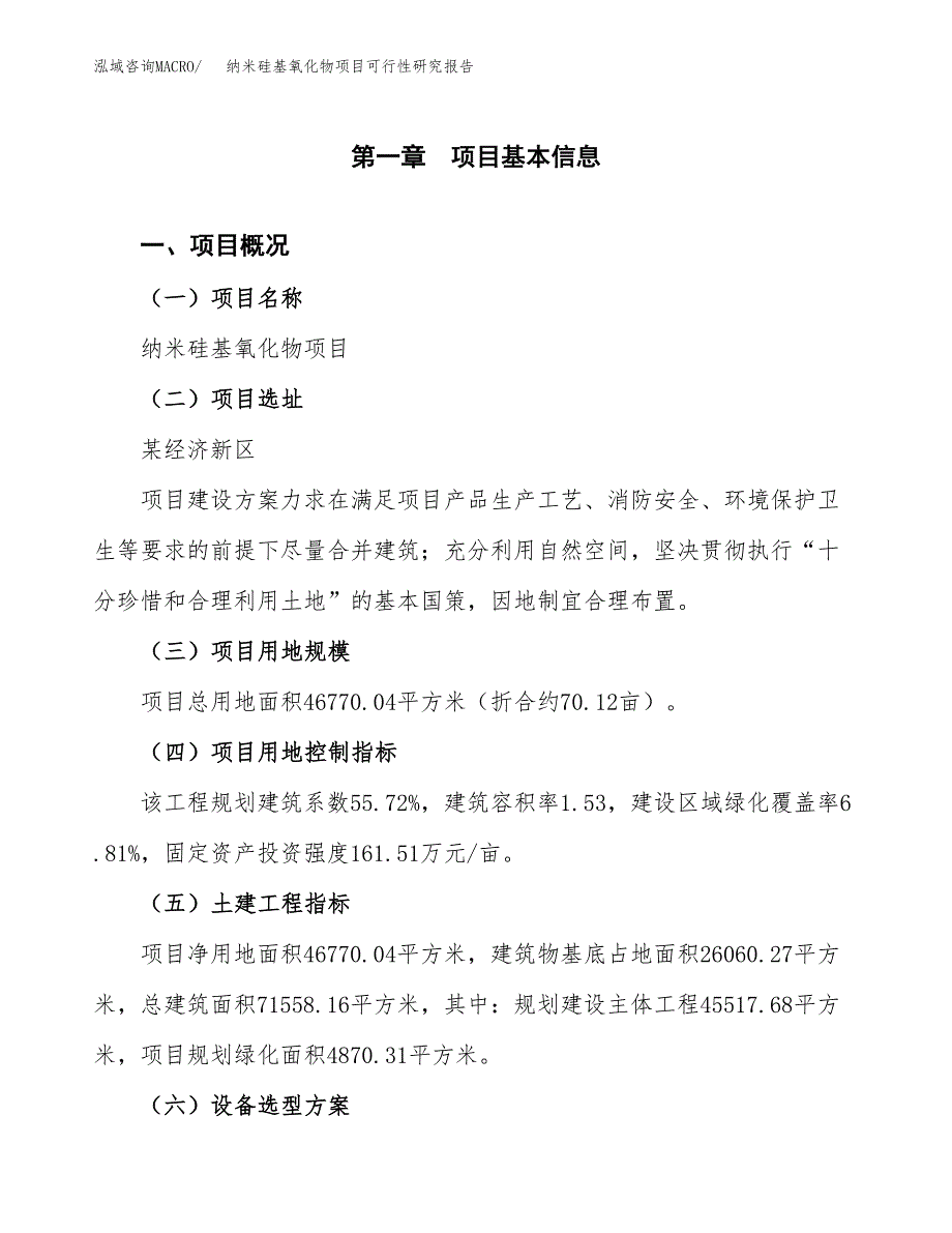 纳米硅基氧化物项目可行性研究报告（参考立项模板）.docx_第1页