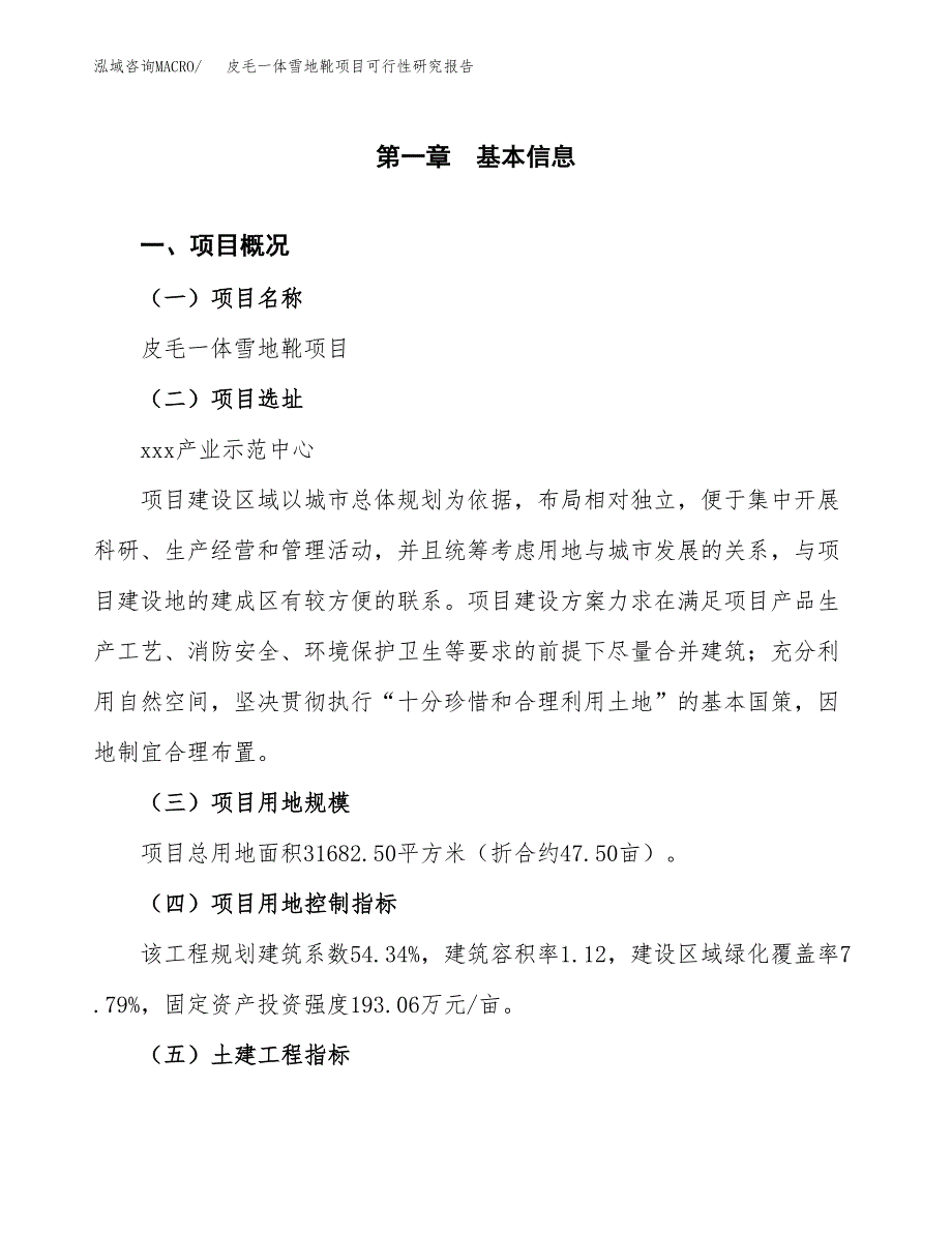 皮毛一体雪地靴项目可行性研究报告（参考立项模板）.docx_第1页