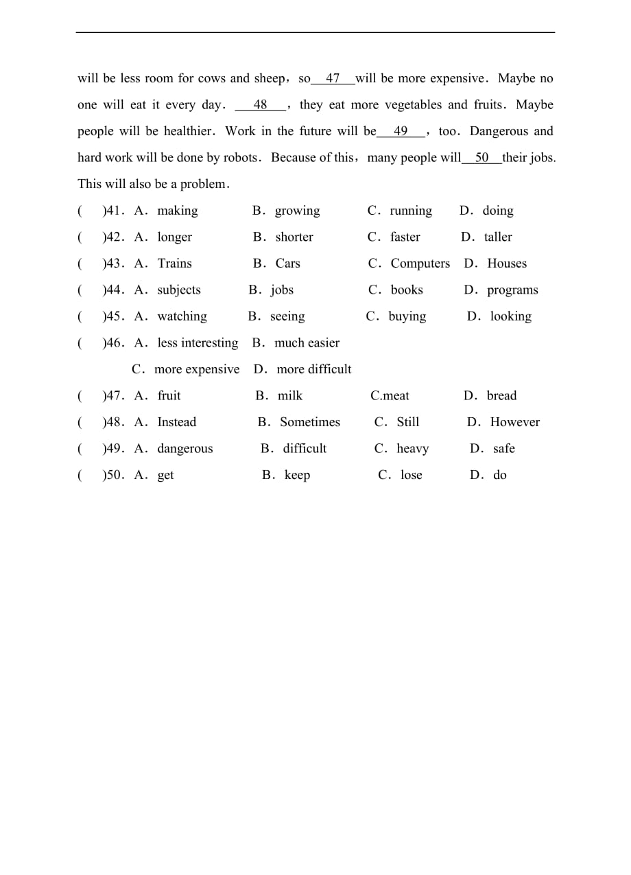 2020外研版九年级英语下册module 3 unit 1同步练习（含答案）_第4页