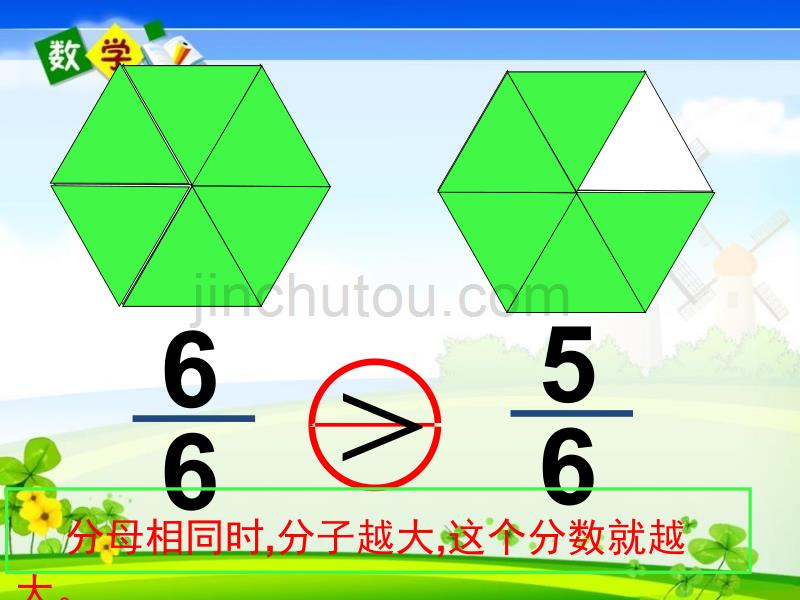 最新冀教版版四年级下册数学《5.2分数的大小比较》PPT课件_第5页