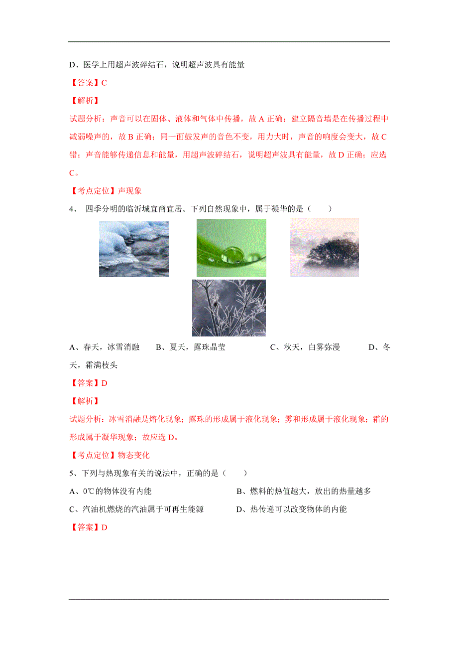 山东临沂2020中考物理综合模拟测试卷（含解析）_第2页