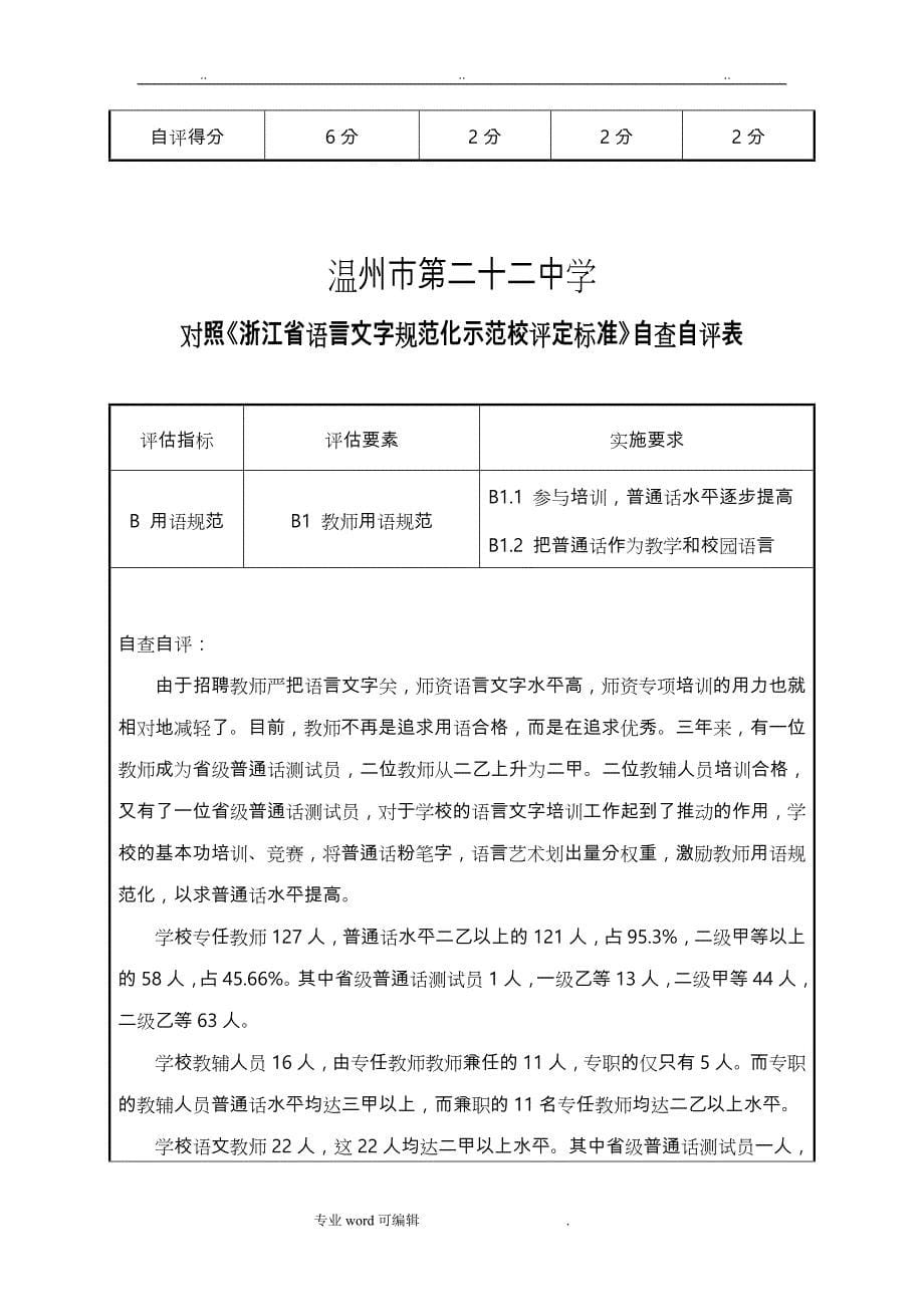 申报市级语言文字规范化示范校评定的自查自评报告书_第5页