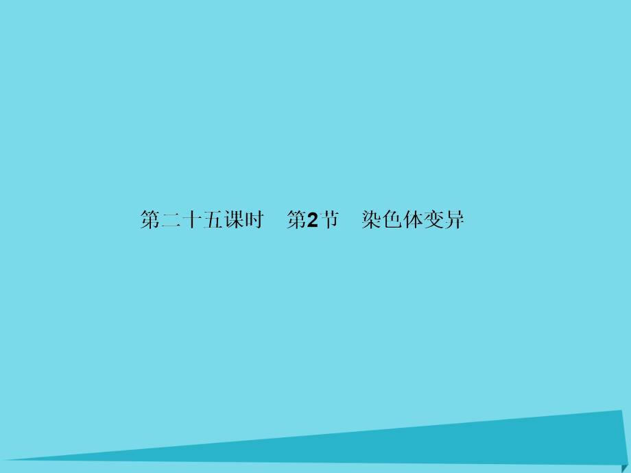 2017届高考高考生物一轮复习 第五章 基因突变及其他变异（第二十五课时）第2节 染色体变异课件 新人教版必修2_第1页