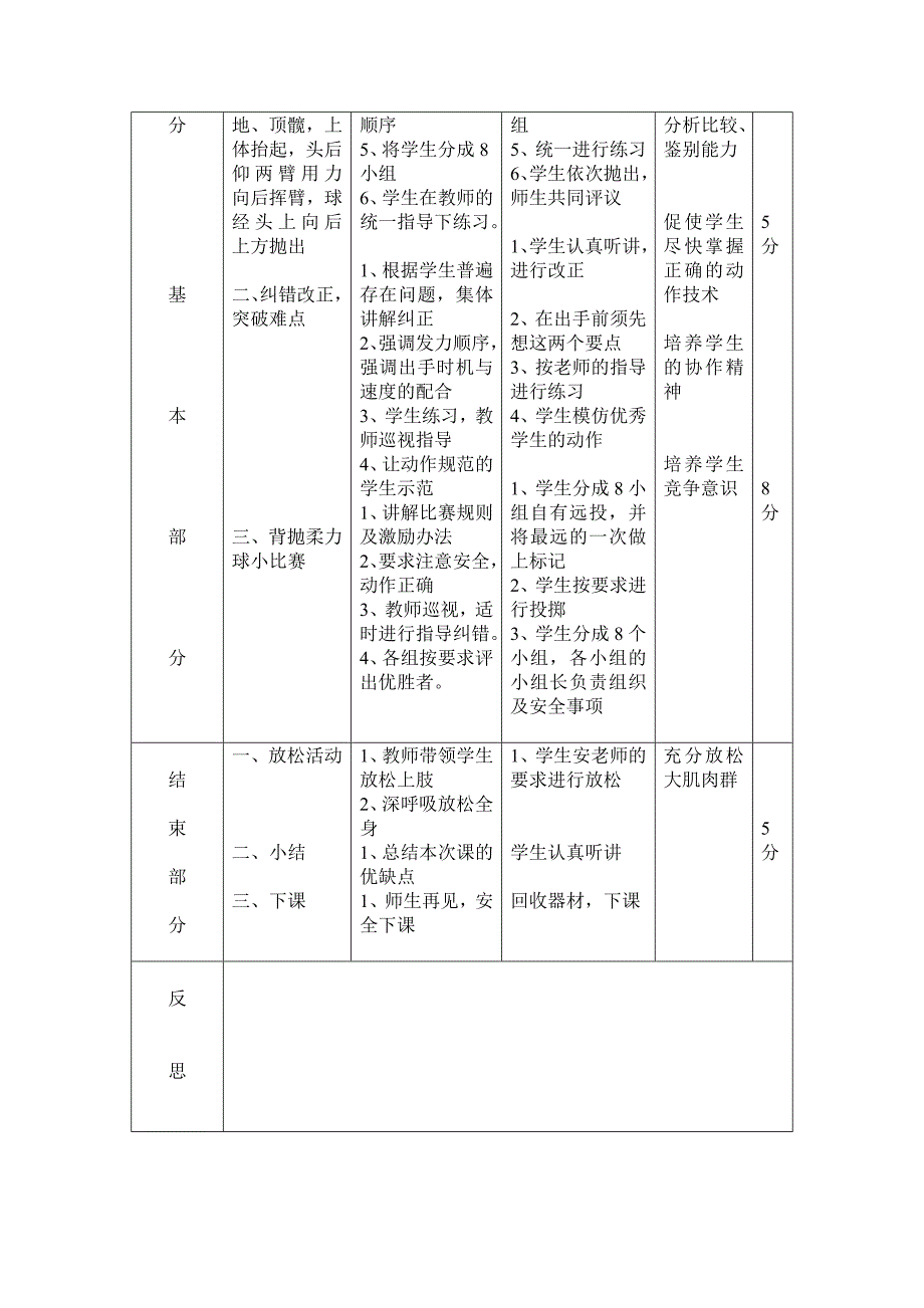 二年级体育教案投掷轻物魔力球_第2页