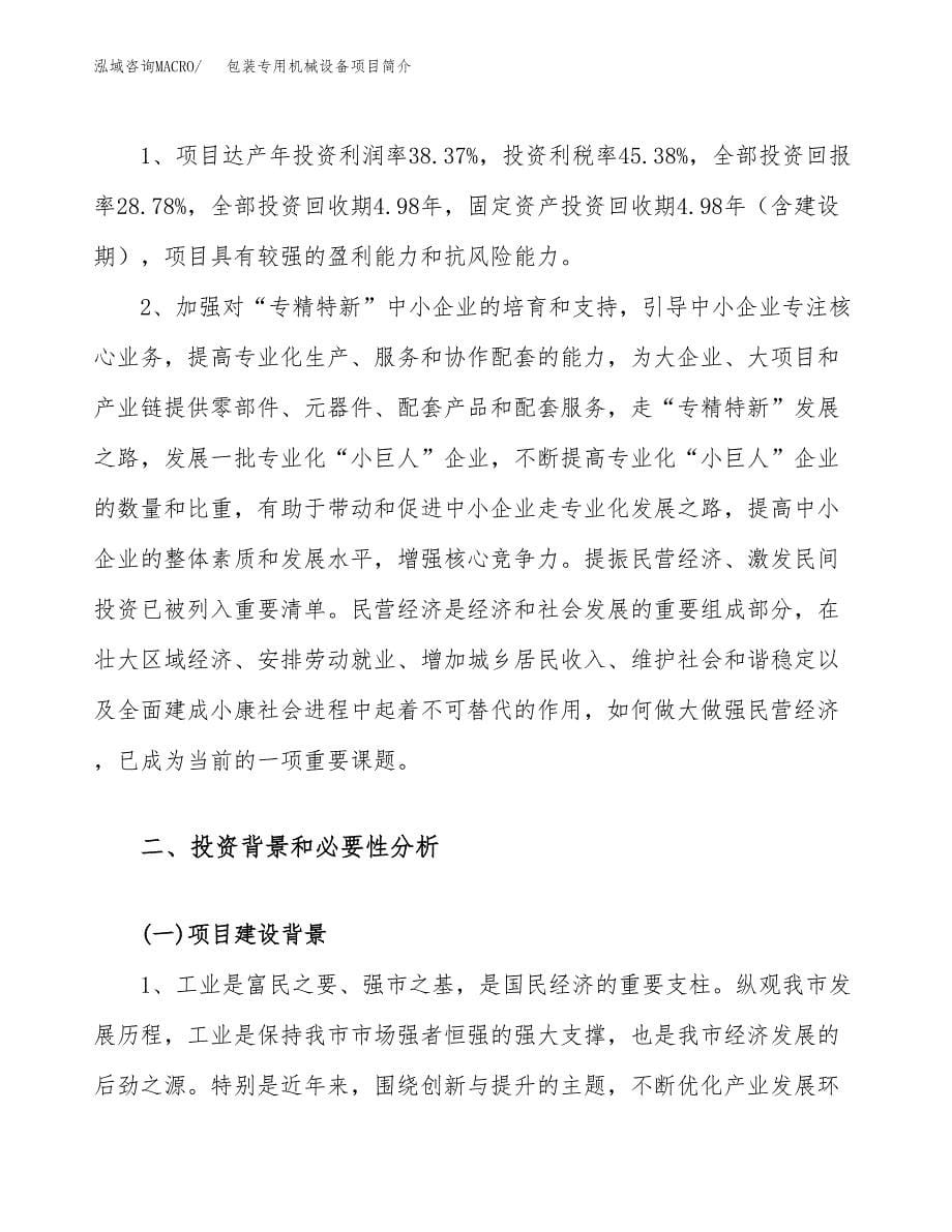 包装专用机械设备项目简介(立项备案申请).docx_第5页