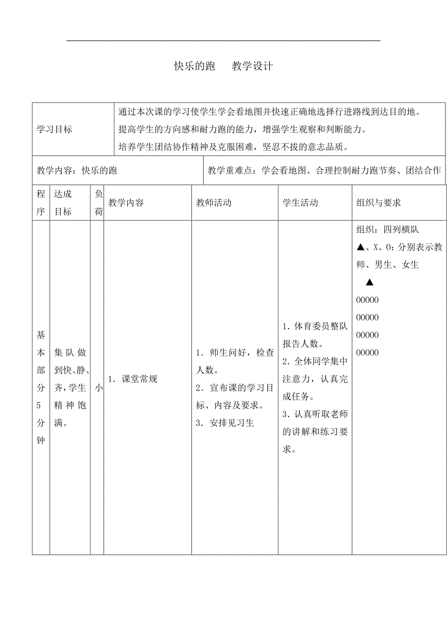 六年级体育教案快乐的跑_第1页