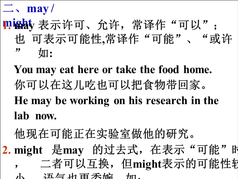 贵州省高一下学期英语课件：必修三 Unit 1 Festivals around the world--- Grammar--情态动词.pptx_第5页