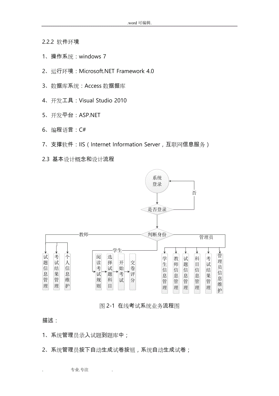 NET在线考试系统概要设计说明书_第3页