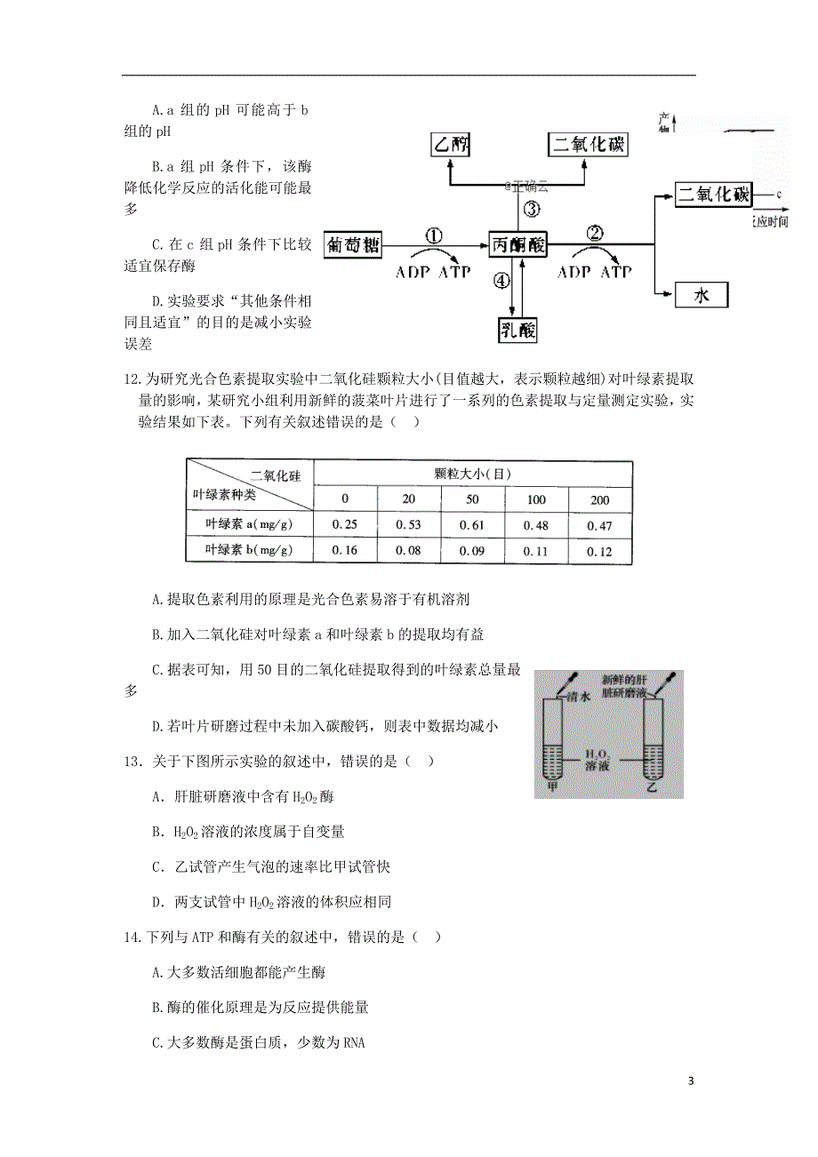 江西省上饶市广丰一中高一生物下半年月考试题.doc_第3页