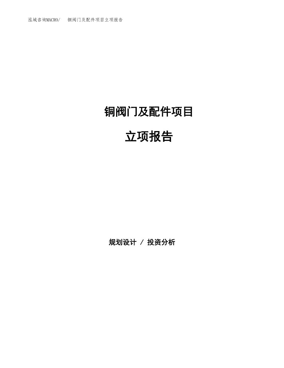 铜阀门及配件项目立项报告.docx_第1页