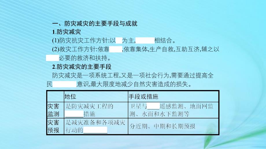 高中地理第三章防灾与减灾第一节中国防灾减灾的主要手段、成就和对策课件中图版选修5.ppt_第4页