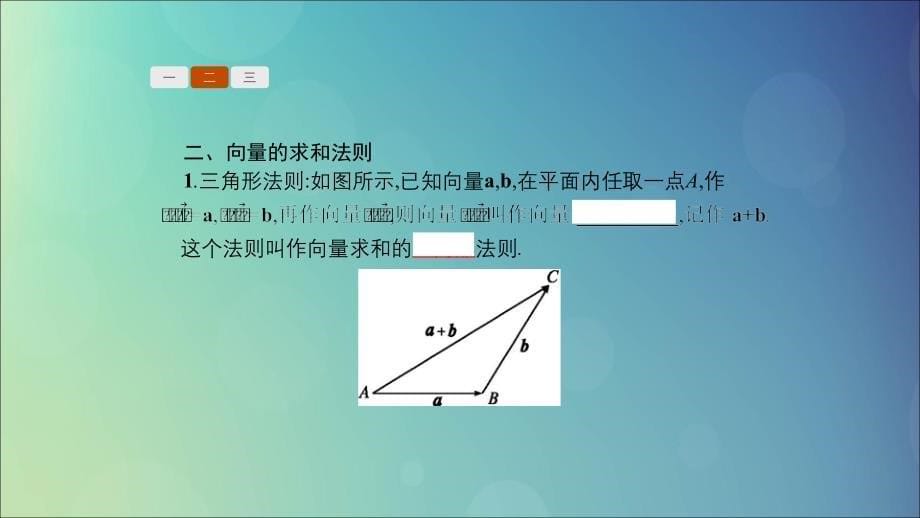 高中数学第二章平面向量2.2从位移的合成到向量的加法2.2.1向量的加法课件北师大必修4.ppt_第5页