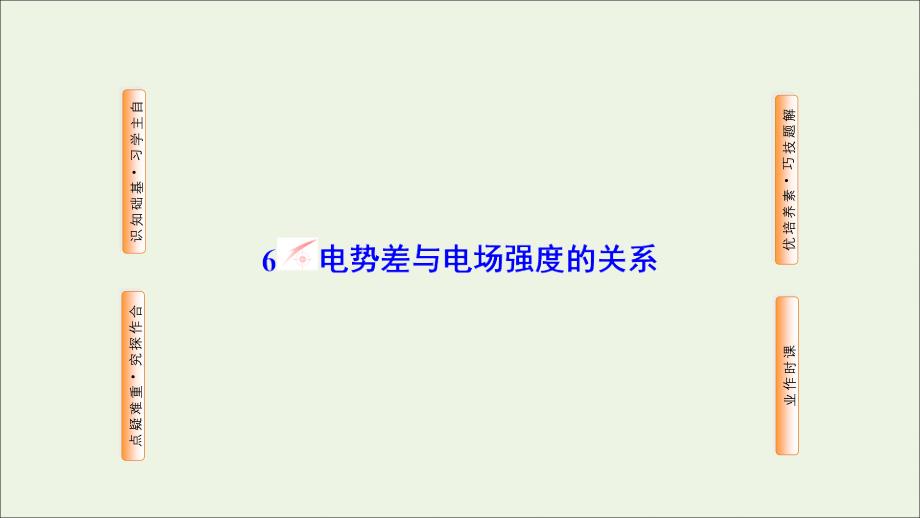 高中物理第一章静电场6电势差与电场强度的关系课件新人教版选修3_1(2).ppt_第1页