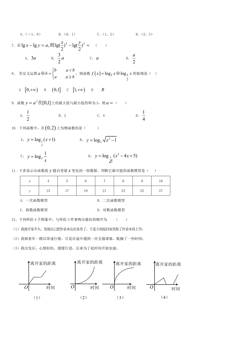 高一数学必修一测试题及答案附高考精品试卷1套_第2页