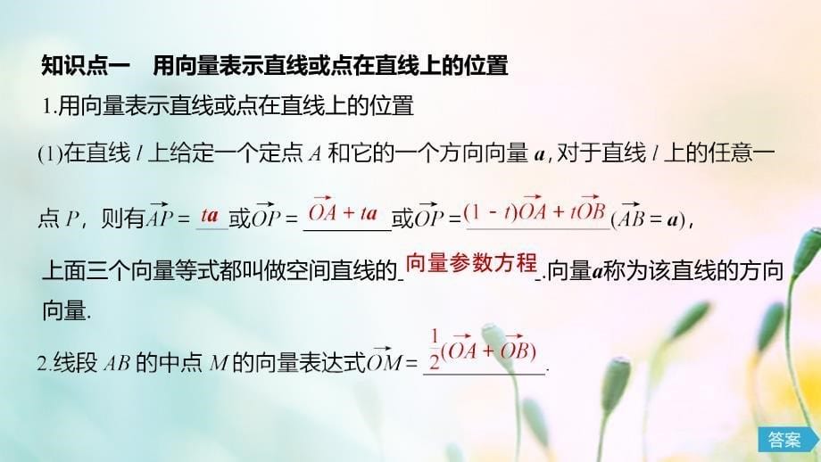 高中数学第三章空间向量与立体几何3.2.1直线的方向向量与直线的向量方程课件新人教B版选修2_1.ppt_第5页