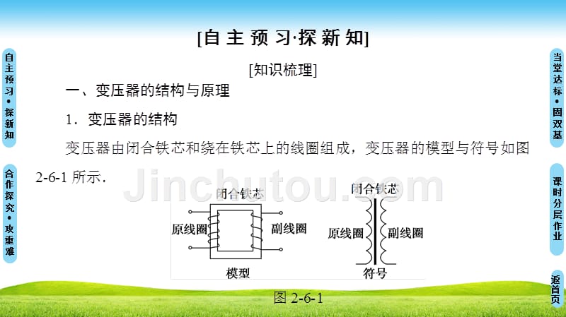 高中物理教科版选修3-2课件：第2章 6.变压器 .ppt_第3页