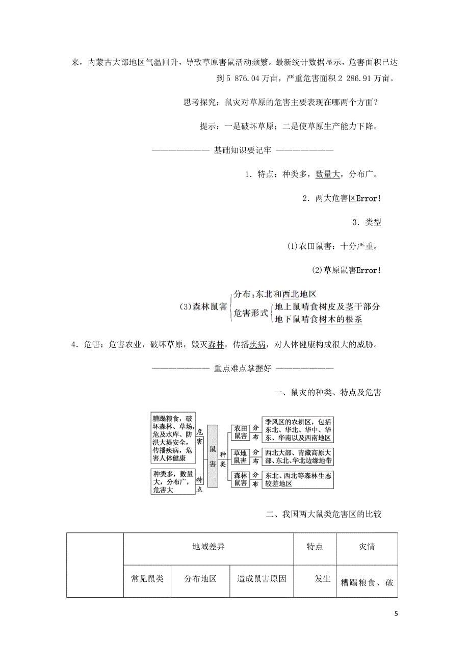 高中地理第二章我国主要的自然灾害第四节我国的虫灾与鼠灾学案含解析湘教选修5.doc_第5页