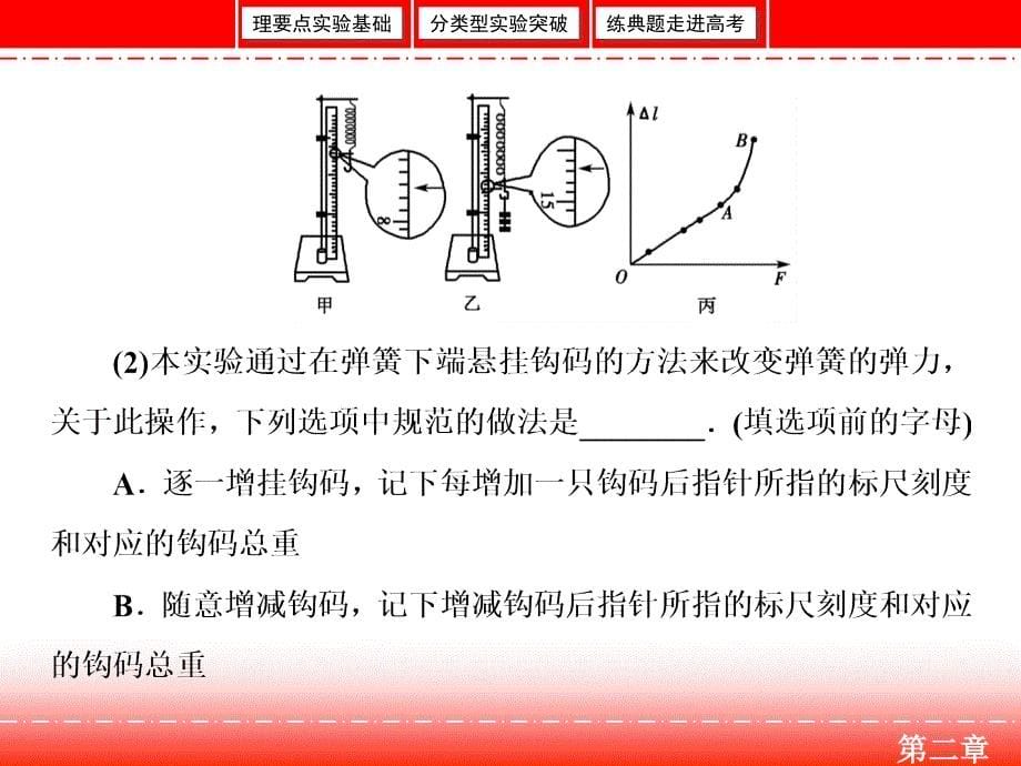 高三人教版物理一轮复习课件：实验二 探究弹力和弹簧伸长的关系 .ppt_第5页