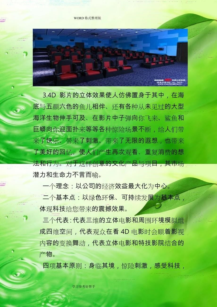 4D电影院创业书计划书_第5页