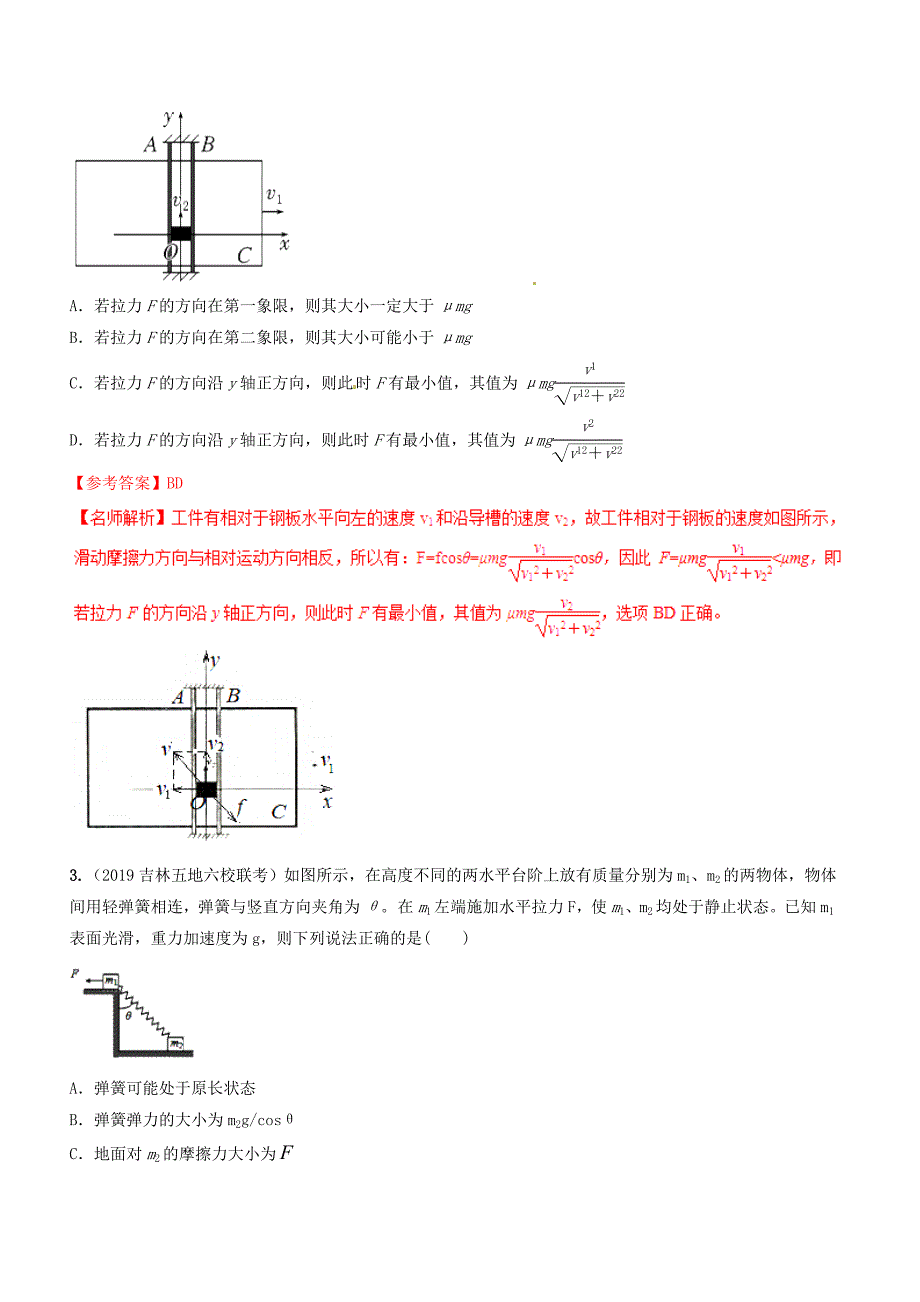 高三物理一轮复习二模、三模试题分项解析专题02相互作用（第01期）（含解析）.doc_第2页