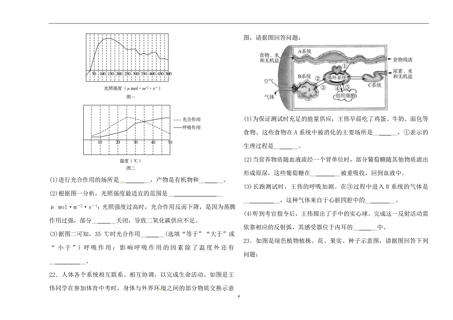 2018年德州中考生物复习：综合检测卷(二)_7170481.doc_第4页