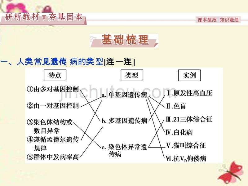 优化方案2017版高考生物大一轮复习 第五单元 遗传的基本规律与伴性遗传 第18讲 人类遗传病课件_第3页