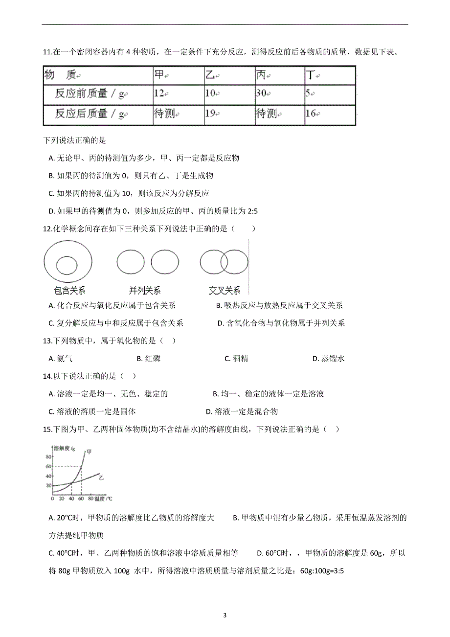 2019年湖南省邵阳市邵东县中考化学仿真试题（二）_10132731.doc_第3页