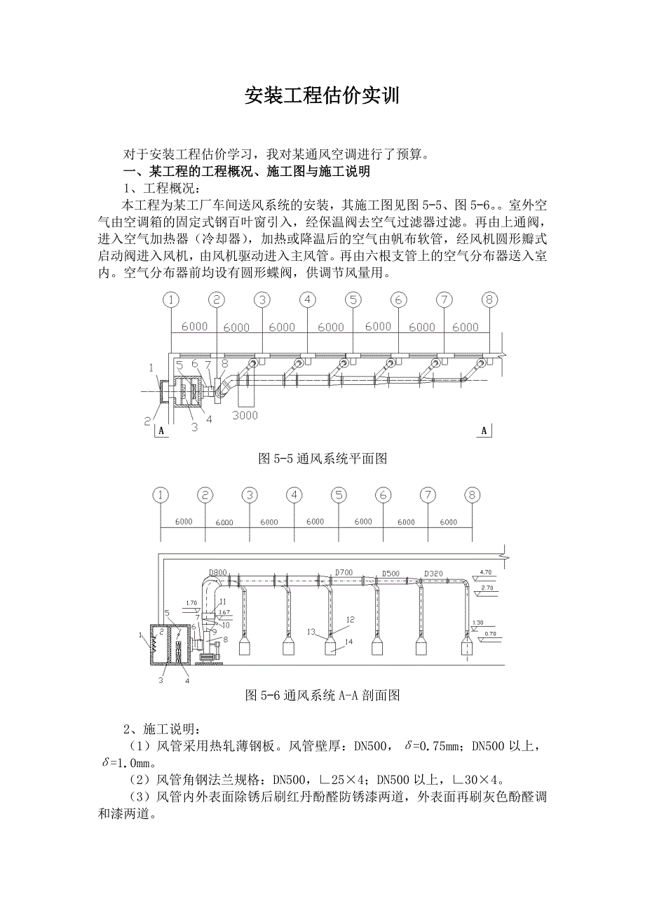 《安装工程估价实训》报告撰写要求作业_第2页