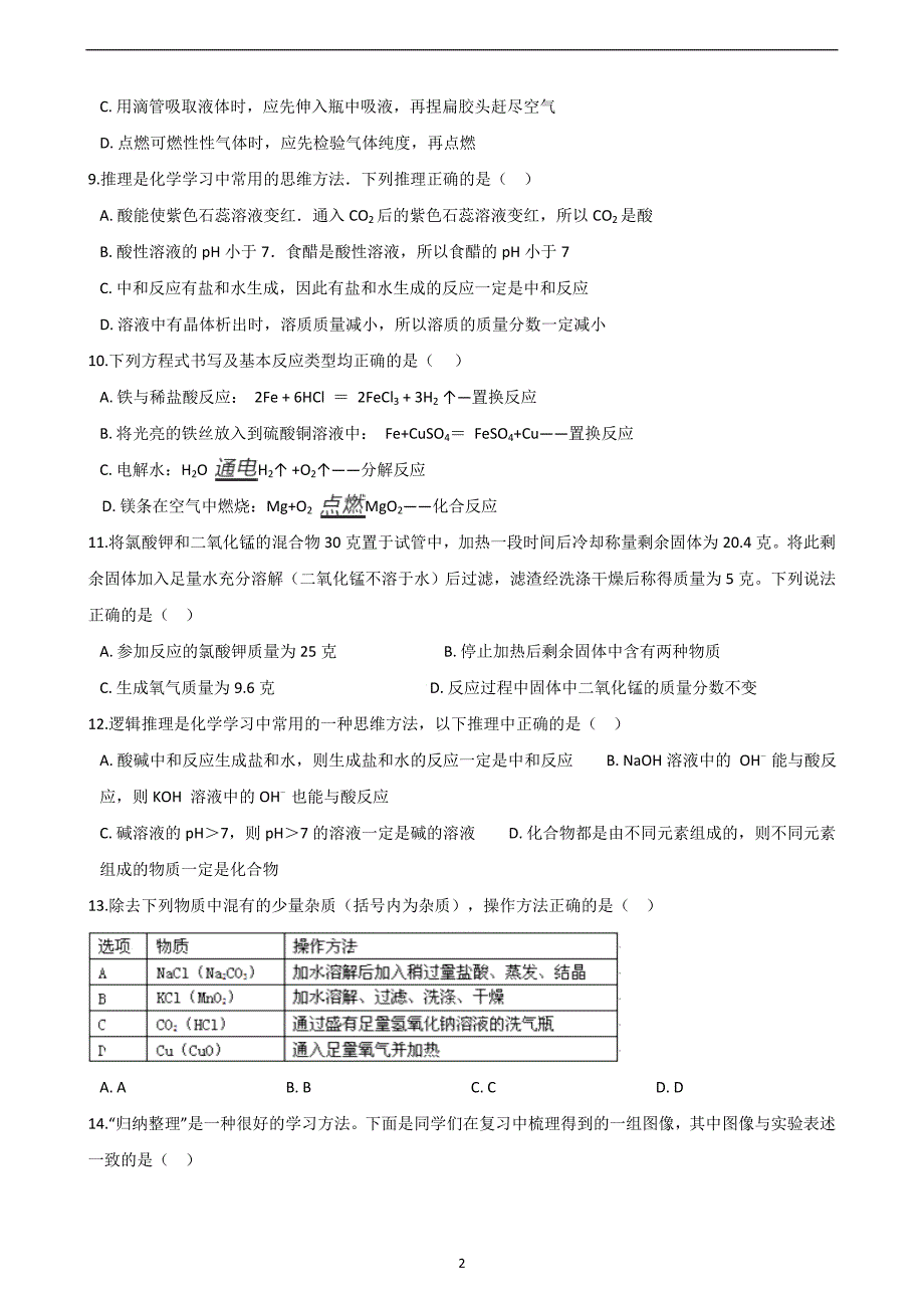 2019年湖南省邵阳市北塔区中考化学仿真试题（五）_10167193.doc_第2页