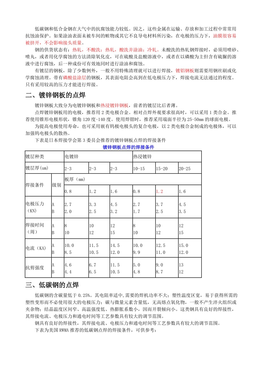 点焊工艺办法及参数资料_第4页