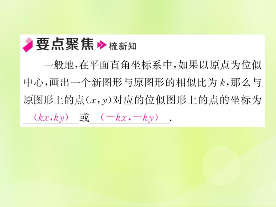 2019年春九年级数学下册 第27章 相似 27.3 位似 第2课时 平面直角坐标系中的位似习题课件 （新版）新人教版_第2页