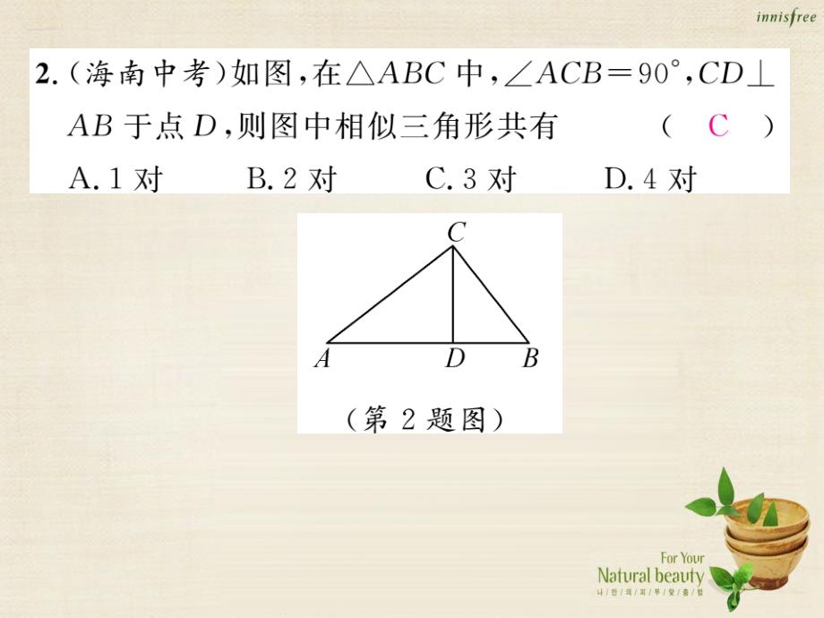 msfAAA2016年秋九年级数学上册 22.2 相似三角形的判定定理（第2课时）课件 （新版）沪科版_第4页