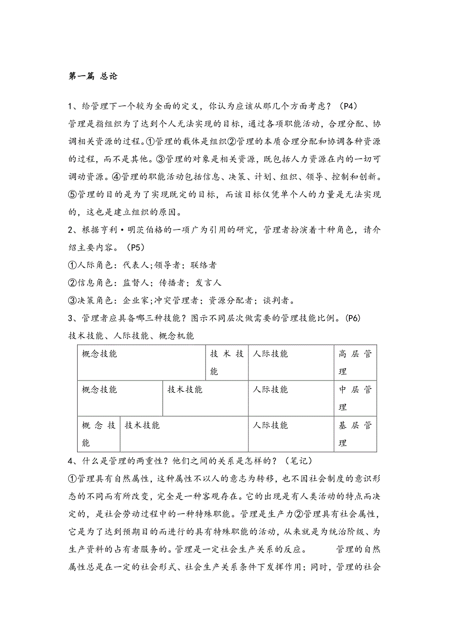 管理学简答题、论述题_第1页