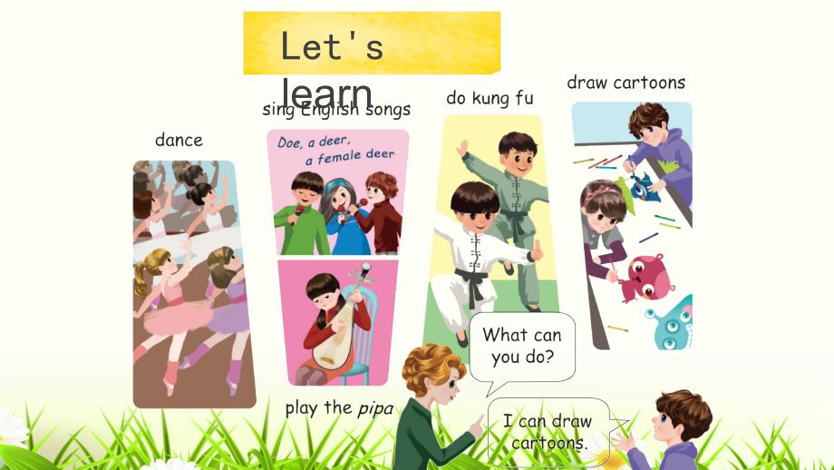 五年级上册英语课件unit4 What can you do_ Part A Let's learn_第4页